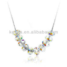 2014 new product 925 silver chain transparent crystal pendant necklace